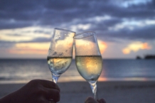 Sea sunset beach couple